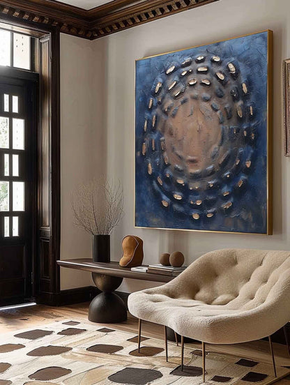 Cirkulær Kunsttryk i Olie på Lærred
