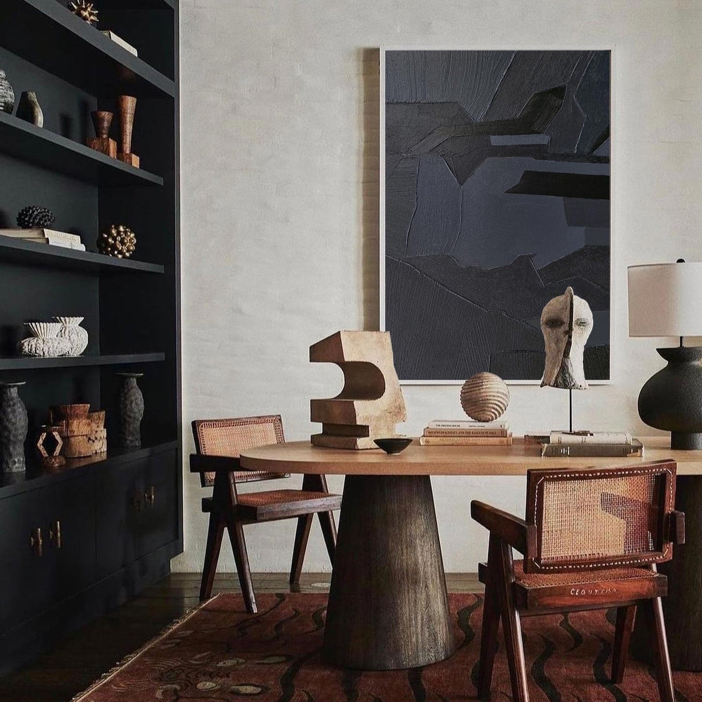 Monokrom Vægkunst i Lærred