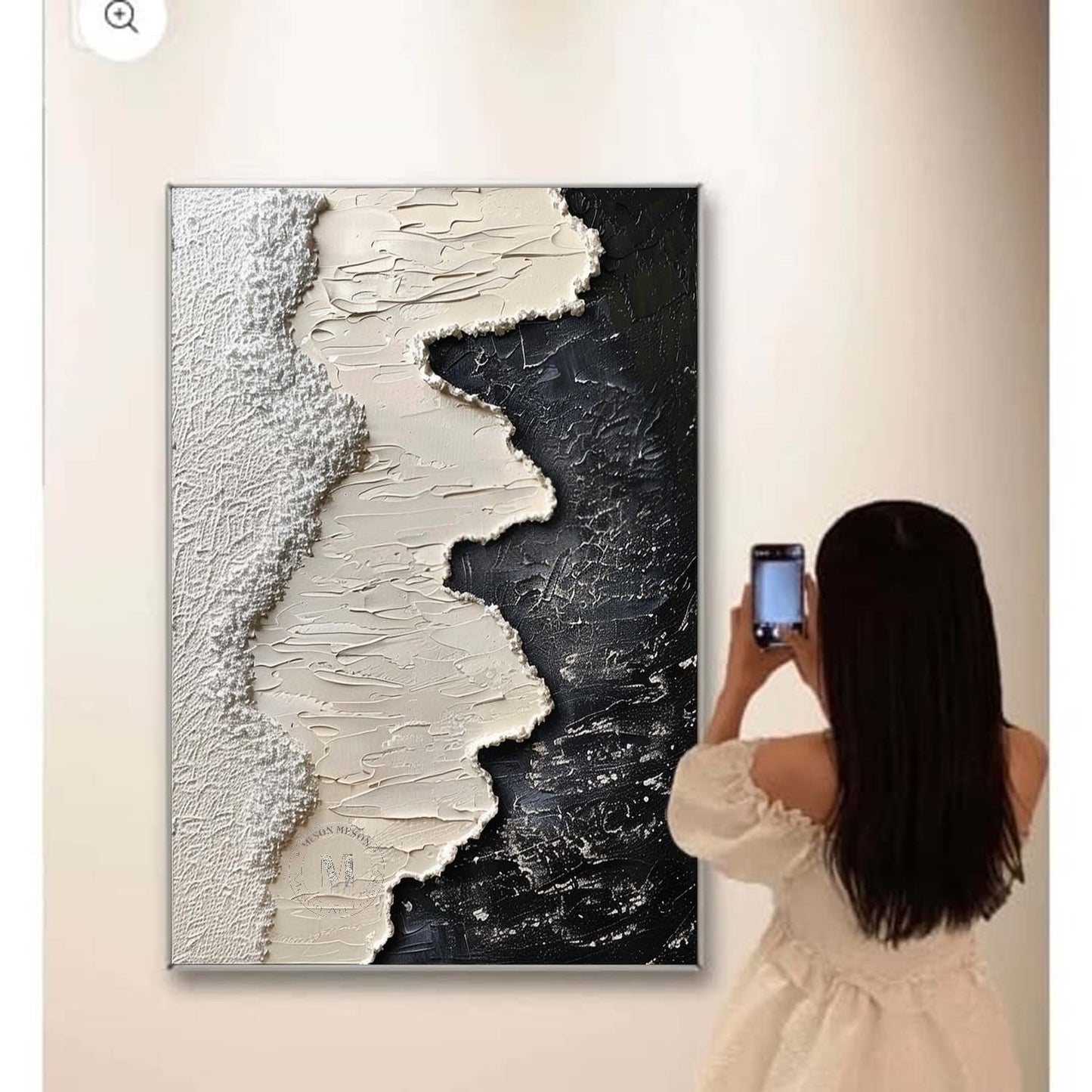 Vægkunst Bølge Maleri i Lærred