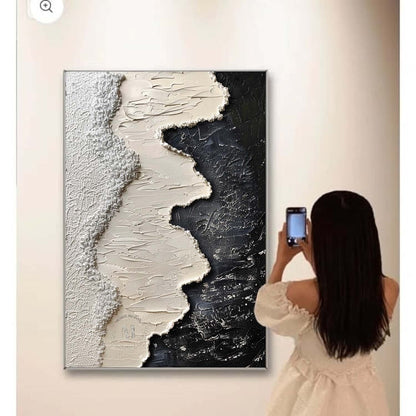 Vægkunst Bølge Maleri i Lærred